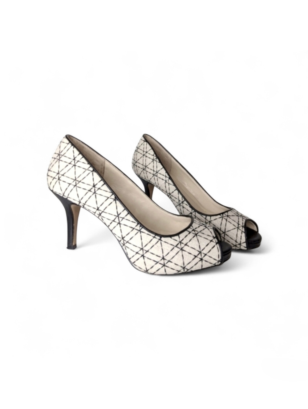 Coach and Four Fabric Peep Toe Heels Size 7.5